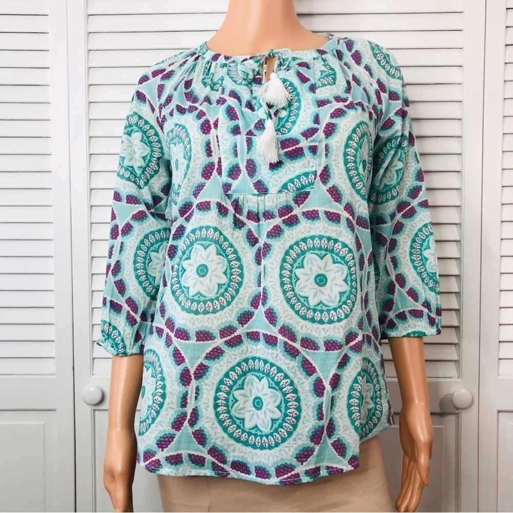 JUDE CONNALLY Medallion Seamist Lightweight Katarina Blouse Size Extra Small